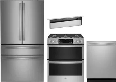 4 Piece Package Includes Refrigerator, Range, Hood And Dishwasher